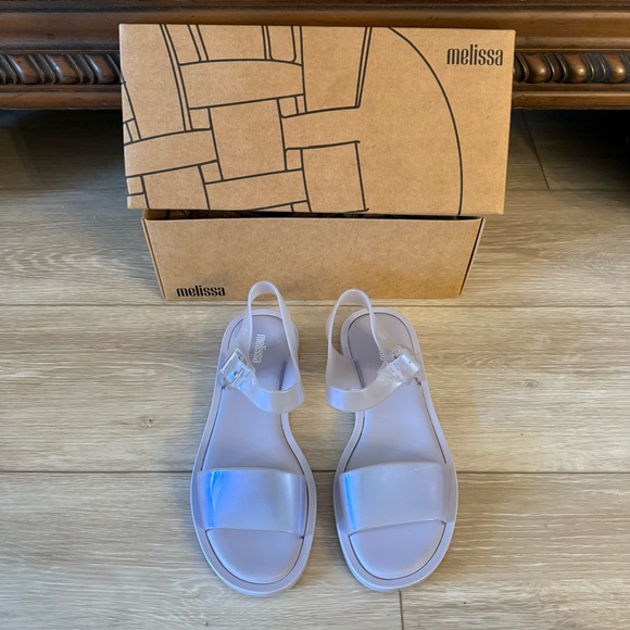 Melissa Sandals lilac pearl blue Purple iridescent shoes strappy y2k sz 7 - Picture 2 of 12